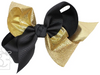 4.5" CRISSCROSS GLITTER AND GROSGRAIN BOW