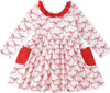 SERENDIPITY HOLIDAY BOWS POCKET TWIRL DRESS