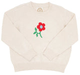 ISABELLE'S INTARSIA SWEATER - SANDY SPRINGS STONE WITH FLOWER INTARSIA