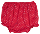 WHITE AND RED SMOCKED BISHOP DRESS