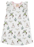 RUEHLING RUFFLE DRESS DARLING DUCHESS WITH PALM BEACH PINK