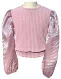 PEYTON SWEATER - TEXTURED PINK SHIMMER