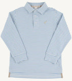 LONG SLEEVE PRIM AND PROPER POLO - BARRINGTON BLUE STRIPE