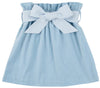 BEASLEY BOW SKIRT (VELVETEEN) - BARRINGTON BLUE WITH BARRINGTON BLUE WINDOWPANE