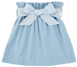 BEASLEY BOW SKIRT (VELVETEEN) - BARRINGTON BLUE WITH BARRINGTON BLUE WINDOWPANE