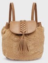 FAUX FUR BACKPACK - CAMEL