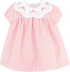 GIRLS CORDUROY EMBROIDERY SCALLOP COLLAR DRESS