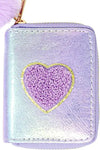 SHINY HEART PATCH WALLET - PURPLE