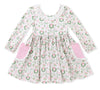 EYELET TRIM POCKET DRESS