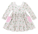 EYELET TRIM POCKET DRESS