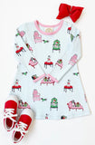 LONG SLEEVE POLLY PLAY DRESS PAW - RECIOUS WITH HAMPTONS HOT PINK