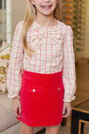 PERRIN POCKET SKIRT (VELVETEEN) - RICHMOND RED