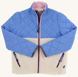 CATE COAT (SHERPA) - BARBADOS BLUE WITH PALMETTO PEARL AND HAMPTONS HOT PINK