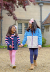 CATE COAT (SHERPA) - BARBADOS BLUE WITH PALMETTO PEARL AND HAMPTONS HOT PINK