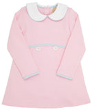 LINDY'S LUNCH DRESS - PALM BEACH PINK WITH BUCKHEAD BLUE AND WORTH AVENUE WHITE