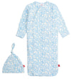 BLUE HERDS OF FEATHER GOWN AND HAT