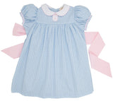 MARY DAL DRESS - GET IN WITH WORTH AVENUE WHITE , PALM BEACH PINK , AND FLOWER BUTTONS