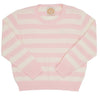 ISABELLE'S SWEATER PALM BEACH PINK AND PALMETTO PEARL STRIPE WITH PALMETTO PEARL STORK