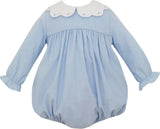 WHITE SCALLOPED COLLAR CORDUROY BUBBLE