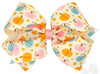 KING HARVEST - THEMED MULTICOLORED PUMPKIN PRINTED GROSGRAIN HAIR BOW