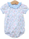 BABY GIRLS BUBBLE - BLUE PUMPKIN FLORAL