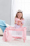 PACK AND PLAY CRIB FOR DOLLS - PINK HEARTS