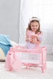 PACK AND PLAY CRIB FOR DOLLS - PINK HEARTS