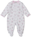 SNOW HAPPY PENGUINS PINK ZIP FOOTIE