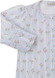RIBBON STRIPE BOUQUETS FOOTIE WITH ZIP