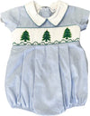 GREEN RUFFLE SMOCKED SASH BUBBLE