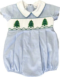 GREEN RUFFLE SMOCKED SASH BUBBLE