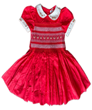 SMOCKED BODICE DRESS - RED