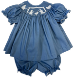 SMOCKED NATIVITY BISHOP BLOOMER SET