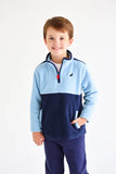 HAYWORD HALF - ZIP ( FLEECE ) BARRINGTON BLUE WITH NANTUCKET NAVY