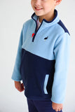 HAYWORD HALF - ZIP ( FLEECE ) BARRINGTON BLUE WITH NANTUCKET NAVY