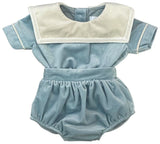 ICE BLUE SQUARE COLLAR VELVET BOY BUBBLE