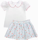 LULU BEBE HEARTS SKIRT SET