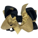 BLACK AND GOLD GLITTER GROSGRAIN BOW