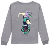 BOYS MARDI GRAS MALLARD LONG SLEEVE BATTLESHIP GREY