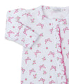 BLOOMING BOWS PINK ZIP FOOTIE