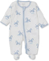 LOVE DREAMY ZEBRAS BLUE ZIP FOOTIE