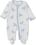 LOVE DREAMY ZEBRAS BLUE ZIP FOOTIE
