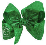LARGE GLITTER METALLIC HAIR RIBBON - EMERALD