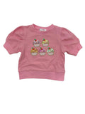 CUPCAKE SEQUIN PUFF SHIRT - PINK