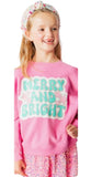 MERRY AND BRIGHT SWEATSHIRT - BERRY PINK