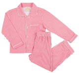 LOCK'S LITTLE SET ( UNISEX ) RICHMOND RED STRIPE WITH WORTH AVENUE WHITE PIPING