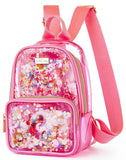 MINI PINK CONFETTI CLEAR BACKPACK