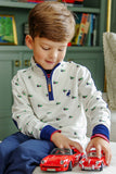 HAYWORD HALF-ZIP - GOLF CLUB QUACK QUACKS WITH NANTUCKET NAVY ELBOW PATCHES