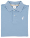 LONG SLEEVE PRIM AND PROPER POLO AND ONESIE BARRINGTON BLUE WITH WORTH AVENUE WHITE STORK