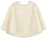 GIRLS IVORY COZY FUZZY CAPE - POM POMS